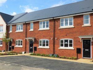 Terraced new build houses built by Matthew Homes