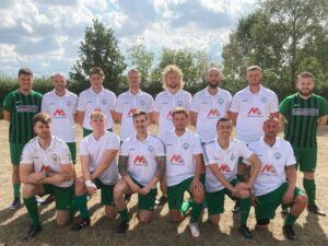 Elmswell Football Club in Matthew Homes jerseys, March 2023